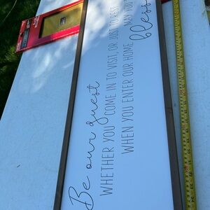 White and Brown Wall Decor Sign